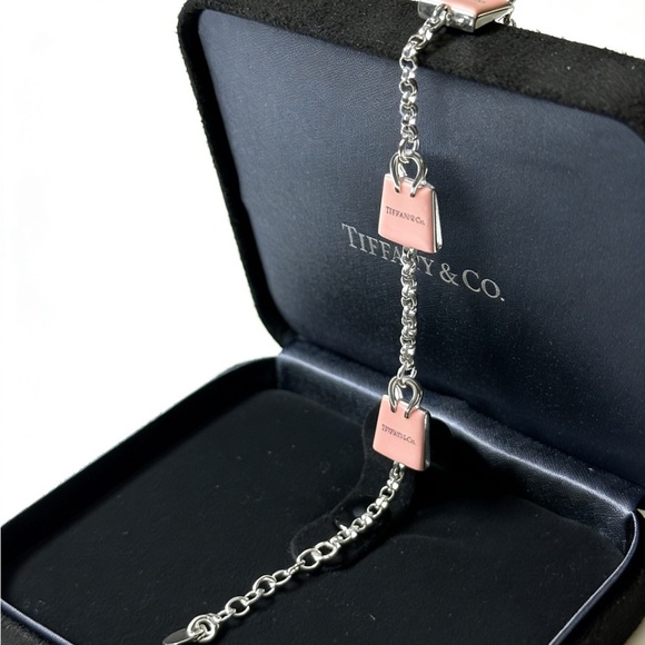 Tiffany & Co. Silver Bracelet with Pink Charms - Picture 6 of 6